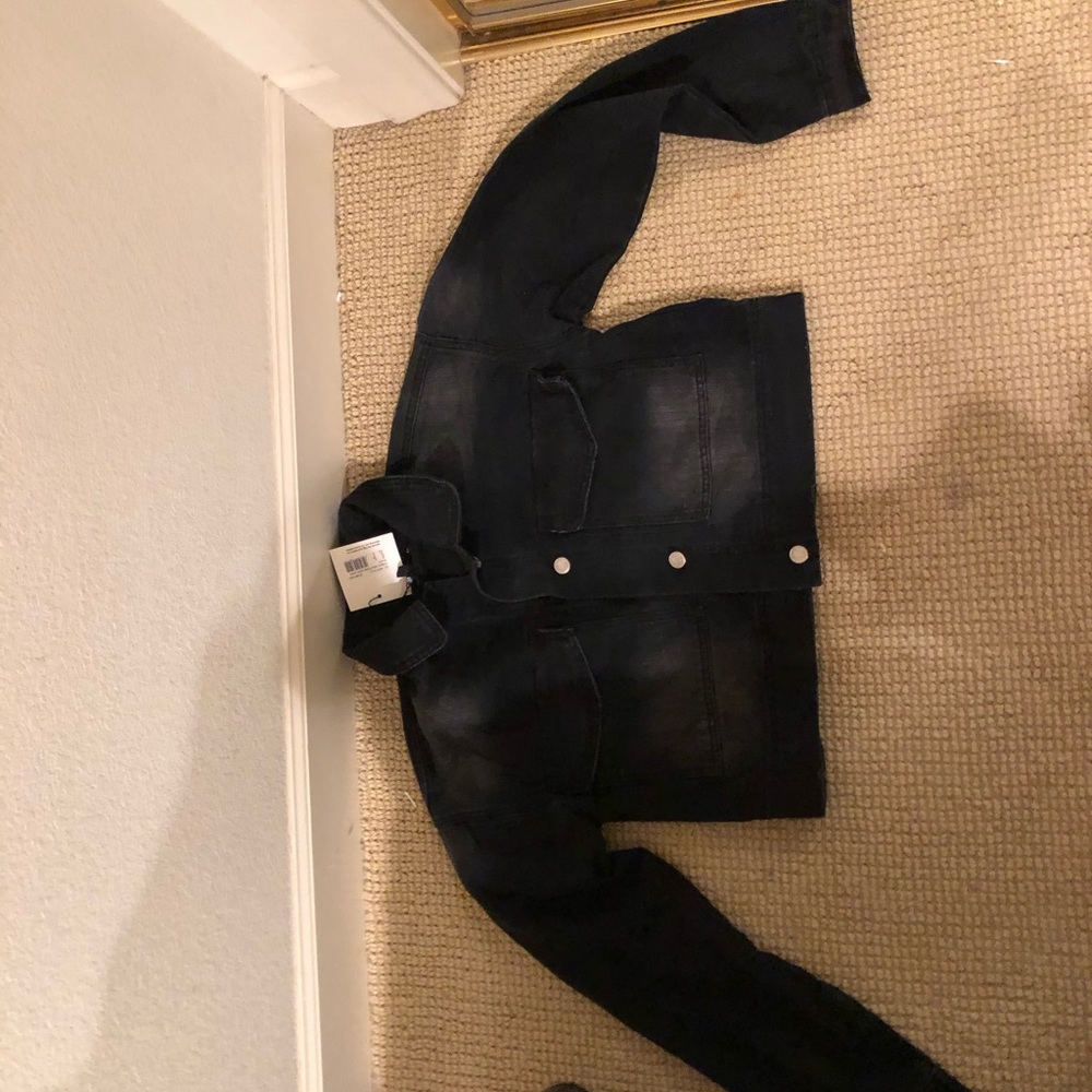 Missguided Black cropped Denim jacket